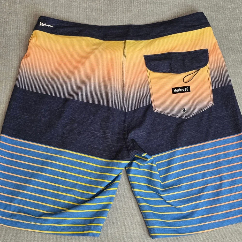Lot of Hurley Board Shorts Mens 32 Blue Bird of Paradise Tropical Swim Trunks